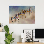Drie Carrouselpaarden Posters, fijne kunst Poster (Thuiskantoor)