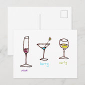 Drie Cartoon Dranken Stooges Briefkaart (Voorkant / Achterkant)