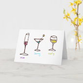 Drie Cartoon Dranken Stooges Vouwbare Wenskaart Kaart (Gele Bloem)