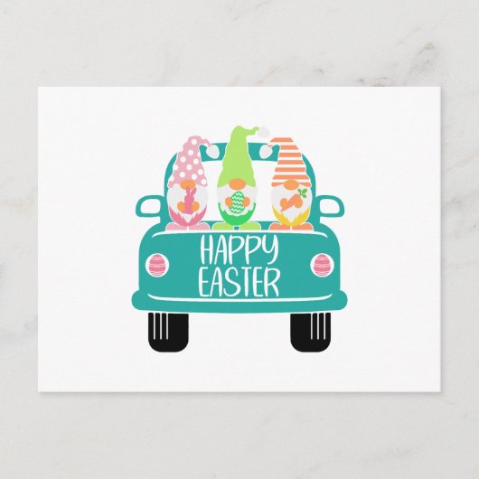 Drie Cartoon Paasgnomen Phrase Quote Calligrap Briefkaart (Voorkant)