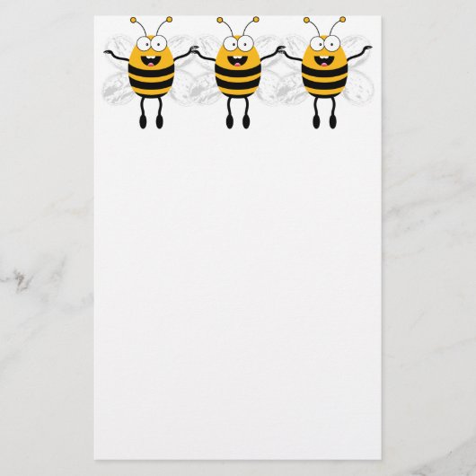Drie Cartoons bijen Briefpapier (Voorkant)