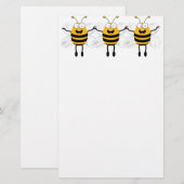 Drie Cartoons bijen Briefpapier (Voorkant / Achterkant)