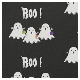 Drie Cartoons Kleine Ghost Black Fabric Stof