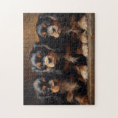 Drie Cavalier King Charles Spaniel puppies Legpuzzel (Verticaal)