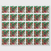 Drie Cavalier King Charles Spaniels Sneeuwvlokken Cadeaupapier (Vlak)