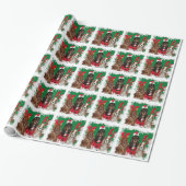 Drie Cavalier King Charles Spaniels Sneeuwvlokken Cadeaupapier (Uitgerold)