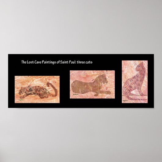 Drie Cave Cats: Verloren grotschilderingen van St. Poster (Voorkant)