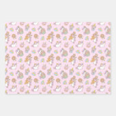 drie cavia's met een patroon in het cavia en het c inpakpapier vel (Voorkant)