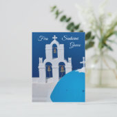 Drie cellen van Fira, Santorini, Griekenland Briefkaart (Staand voorkant)