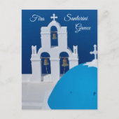 Drie cellen van Fira, Santorini, Griekenland Briefkaart (Voorkant)