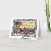 Drie charmante Vogels Feestdagen Kaart (Achterkant)