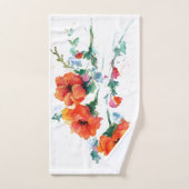 Drie Cheerful Long Stemmed Red Poppies 2 Bad Handdoek (Handdoek)