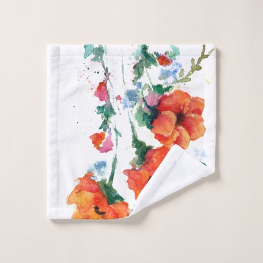 Drie Cheerful Long Stemmed Red Poppies 2 Bad Handdoek (Wasdoekje)