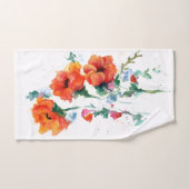 Drie Cheerful Long Stemmed Red Poppies 2 Bad Handdoek (Handdoek)