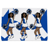 Drie Cheers Custom Gift Bag Blauw #1 Groot Cadeauzakje (Voorkant)