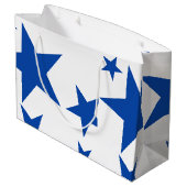 Drie Cheers Custom Gift Bag Blauw #1 Groot Cadeauzakje (Achterkant Gekanteld)