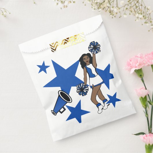 Drie Cheers Custom Wit Favor Bag Blauw #1 Bedankzakje (Gezegeld)