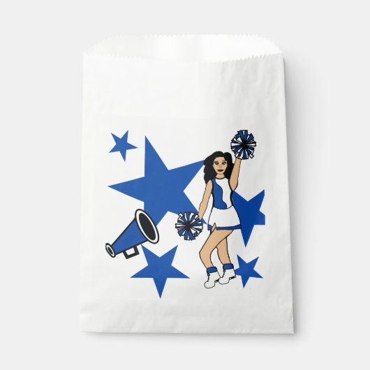 Drie Cheers Custom Wit Favor Bag Blauw #2 Bedankzakje (Voorkant)