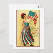 Drie Cheers voor het Rood, Wit en Blauw Briefkaart (Voorkant / Achterkant)