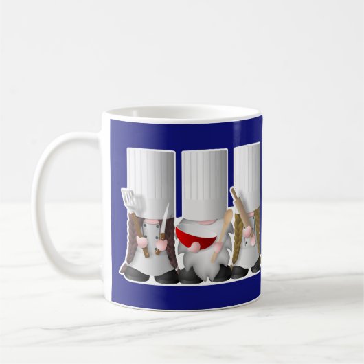 Drie chef-koks en bakkerskabouters koffiemok (Links)