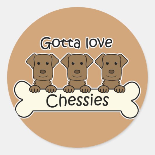 Drie Chesapeake Bay Retrievers Ronde Sticker (Voorkant)