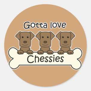 Drie Chesapeake Bay Retrievers Ronde Sticker