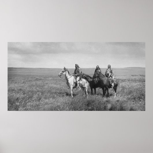 Drie Chiefs Piegan Blackfoot Indianen Poster (Voorkant)