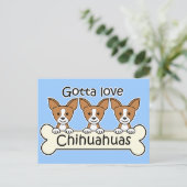 Drie Chihuahuas Briefkaart (Staand voorkant)