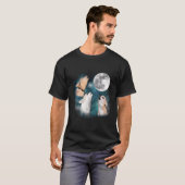 Drie Chihuahuas Howl bij Moon 3 Wolfs - Funny Wolv T-shirt (Voorkant volledig)