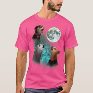 Drie Chihuahuas Huilen Naar De Maan 3 Wolven Grapp T-shirt
