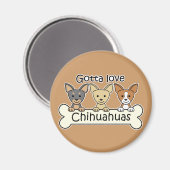Drie Chihuahuas Magneet (Voorkant / Achterkant)
