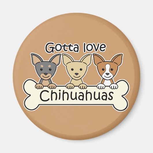 Drie Chihuahuas Magneet (Voorkant)