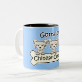 Drie Chinese Cresteds Tweekleurige Koffiemok (Voorkant links)