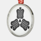 Drie Chinese waaiers Metalen Ornament (Links)