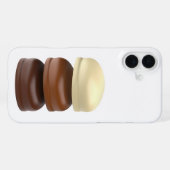 Drie chocolade bedekte marshmallows iPhone hoesje (Achterkant horizontaal)