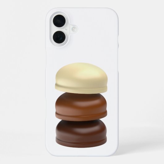 Drie chocolade bedekte marshmallows iPhone hoesje (Achterkant)