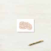 Drie chocolade koekjes post-it® notes (Op bureau)