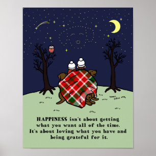 Drie chocolade labradors familie en sterrenhemel poster