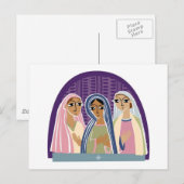 Drie Christelijke Bridesmaids Briefkaart (Voorkant / Achterkant)