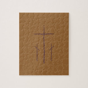 Drie christelijke kruisen Calvarie Legpuzzel