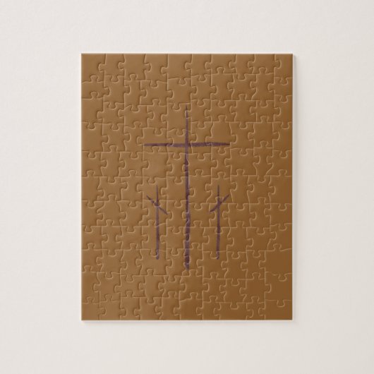 Drie christelijke kruisen Calvarie Legpuzzel (Verticaal)