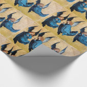 DRIE CHRISTMAS ANGELS IN BLAUW CADEAUPAPIER (Hoek)