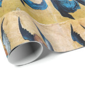 DRIE CHRISTMAS ANGELS IN BLAUW CADEAUPAPIER (Rol Hoek)