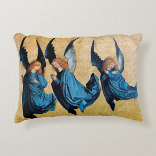 DRIE CHRISTMAS ANGELS IN BLAUW DECORATIEF KUSSEN