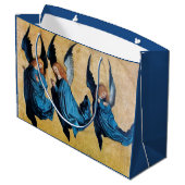 DRIE CHRISTMAS ANGELS IN BLAUW GROOT CADEAUZAKJE (Achterkant Gekanteld)