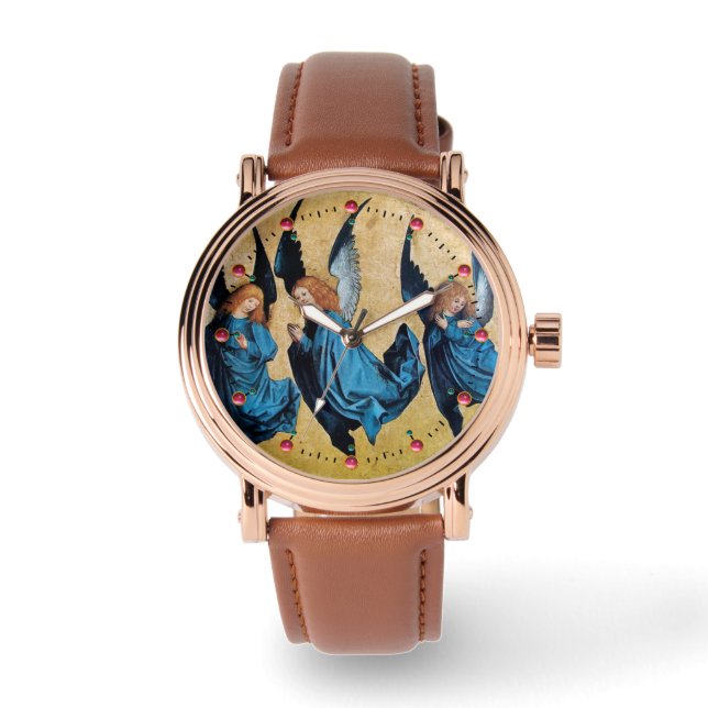 DRIE CHRISTMAS ANGELS IN BLAUW HORLOGE (Voorkant)