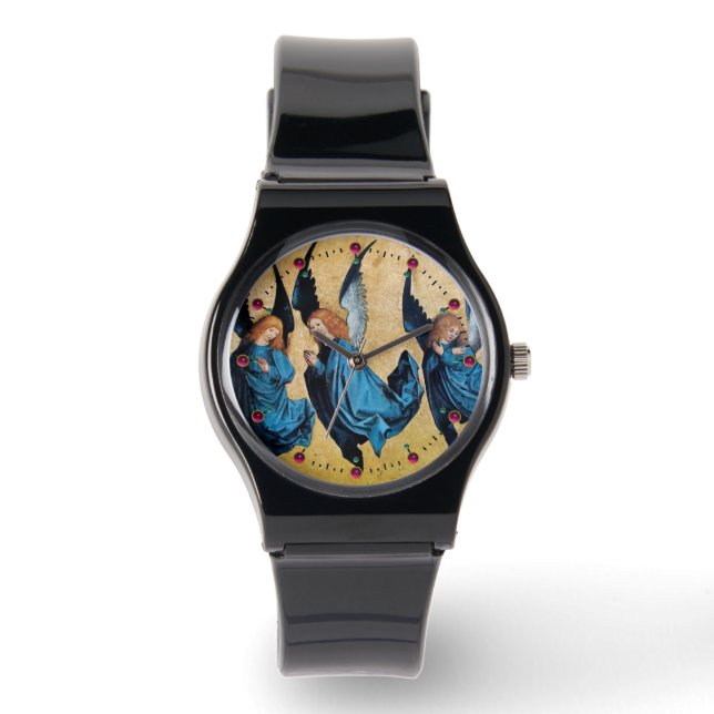 DRIE CHRISTMAS ANGELS IN BLAUW HORLOGE (Voorkant)