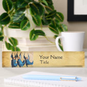 DRIE CHRISTMAS ANGELS IN BLAUW NAAMBORDJE