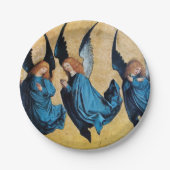 DRIE CHRISTMAS ANGELS IN BLAUW PAPIEREN BORDJE (Voorkant)