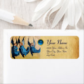 DRIE CHRISTMAS ANGELS IN BLAUW PARCHMENT, Sapphire Etiket (Insitu)